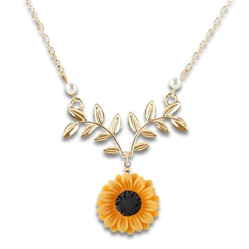 Colar Feminino "Sunshine" Girassol em Cobre Banhado a Ouro 51cm Ajustável – Significado, Estilo e Elegância - Acompanha Bolsa de Veludo