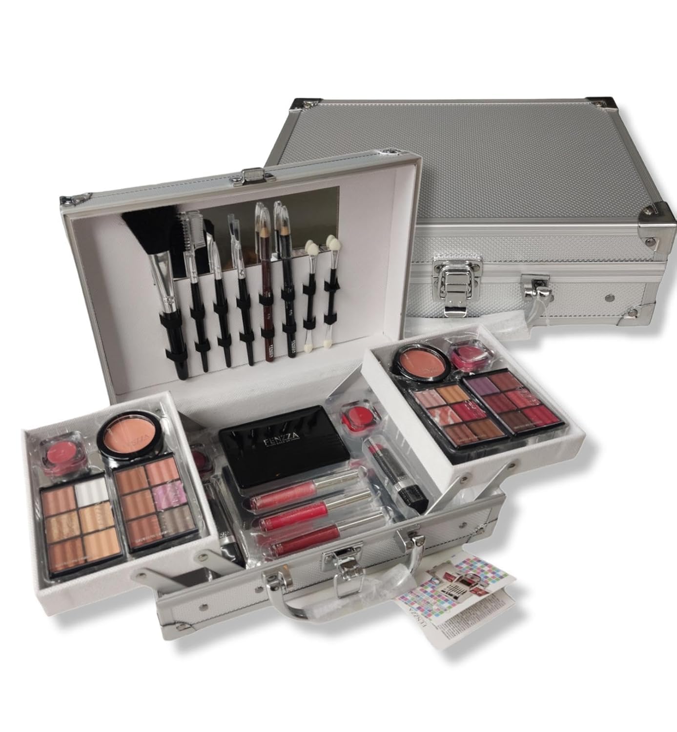 Maleta Prata com Kit de Maquiagem - Fenzza