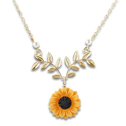 Colar Feminino "Sunshine" Girassol em Cobre Banhado a Ouro 51cm Ajustável – Significado, Estilo e Elegância - Acompanha Bolsa de Veludo