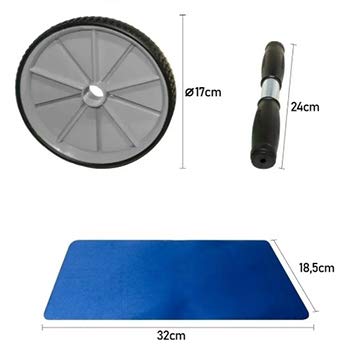 Roda Exercícios Abdominal Funcional Rolo Fitness Treino Multicolor