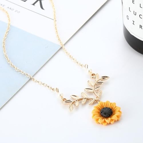 Colar Feminino "Sunshine" Girassol em Cobre Banhado a Ouro 51cm Ajustável – Significado, Estilo e Elegância - Acompanha Bolsa de Veludo