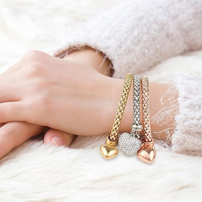 4 peças/conjunto de pulseiras e pulseira de contas elásticas de várias camadas estilo boêmio (feminino) moda coração borla pingente pulseira feminina joia, One Size, Liga metálica, Liga metálica.