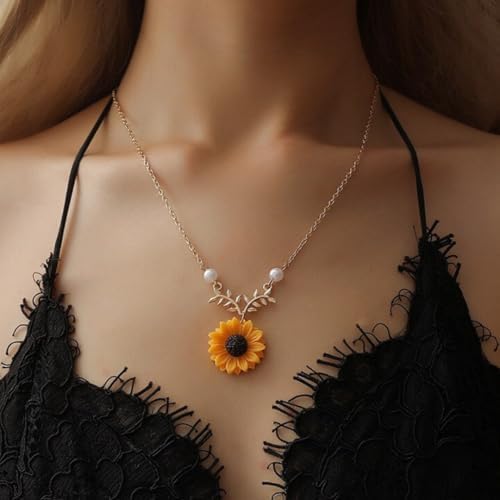 Colar Feminino "Sunshine" Girassol em Cobre Banhado a Ouro 51cm Ajustável – Significado, Estilo e Elegância - Acompanha Bolsa de Veludo