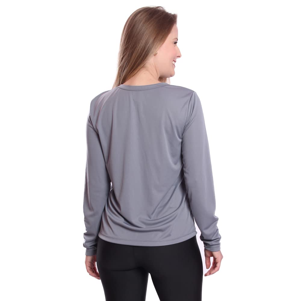 Kit 2 Camisetas Feminina Manga Longa Proteção Solar UV 50 (G, Rosa, Cinza)