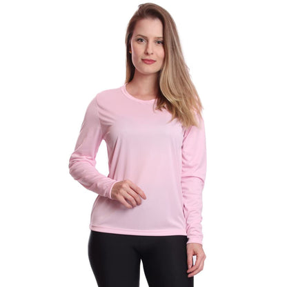 Kit 2 Camisetas Feminina Manga Longa Proteção Solar UV 50 (G, Rosa, Cinza)