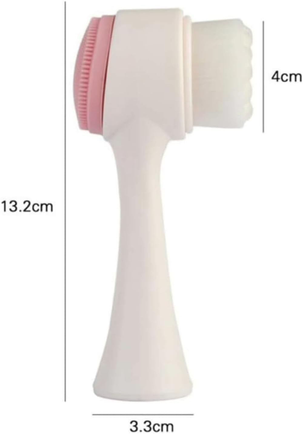 Genérico Escova Facial 2 em 1 com Esponja de Massagem para Skin Care Cuidado Facial Completo (Branco com Rosa)