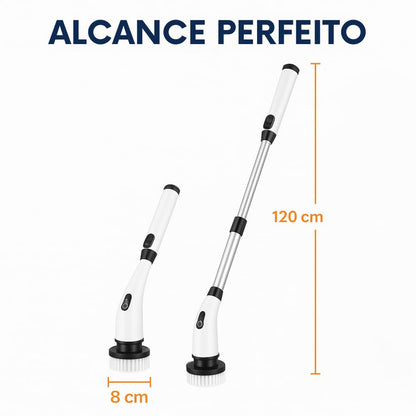 Mop Escova de Limpeza Elétrica Giratória 360°, 9 em 1, Recarregável, com Cabo Ajustável, 9 Cabeças Substituíveis, para Limpeza de Casa