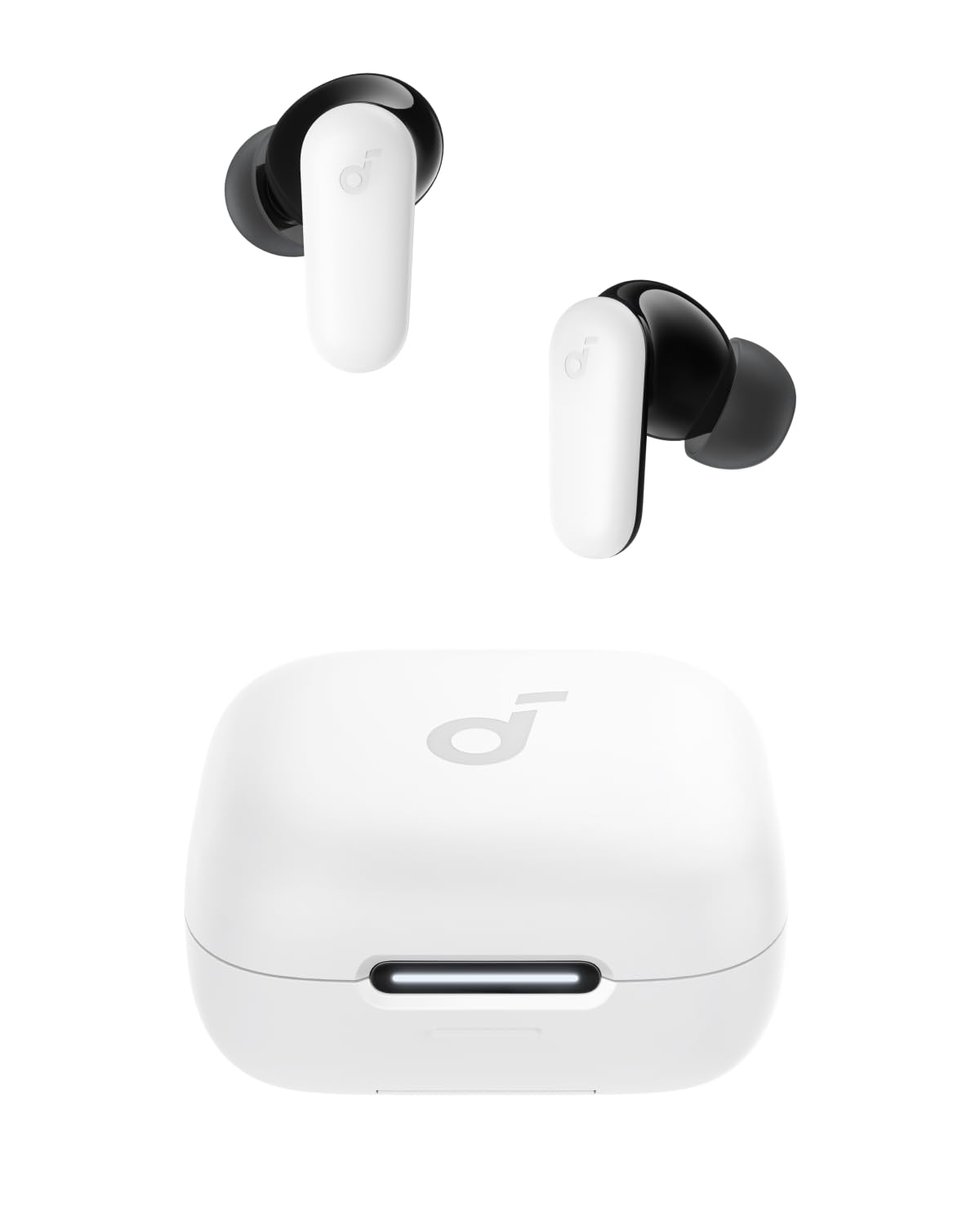 soundcore P30i da Anker, Fone de Ouvido Bluetooth 5.4 com Cancelamento de Ruído Adaptativo, Graves Poderosos, 45H de Reprodução, Estojo 2-em-1 com Suporte para Celular, IP54, Fone sem fio TWS, Branco