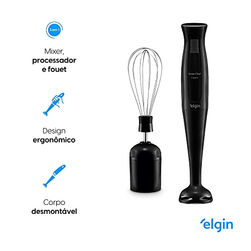 Mixer Vertical Turbo Chef Elgin 3 em 1 200W Preto 110v