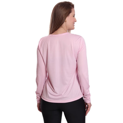 Kit 2 Camisetas Feminina Manga Longa Proteção Solar UV 50 (G, Rosa, Cinza)