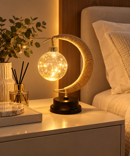 Luminária Lua Crescente com Globo Luminoso — LED
