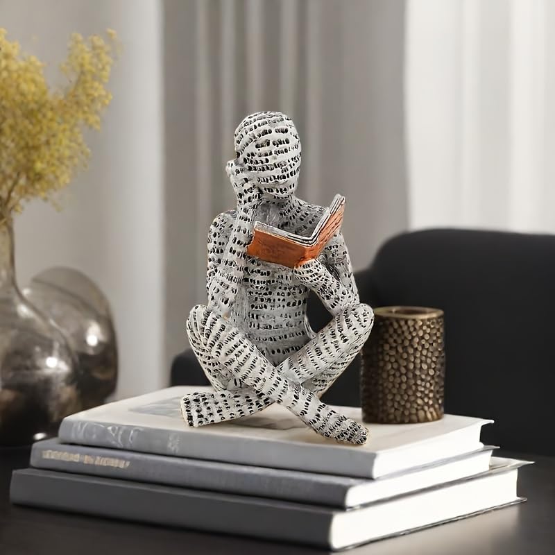 Figura de leitura abstrata moderna, decoração de casa exclusiva para quarto, mesa, escritório para amigos
