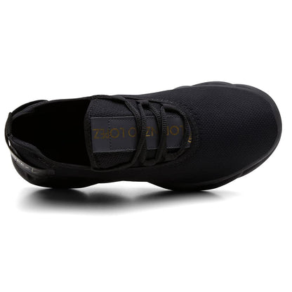 Tênis Masculino Lorenzzo Lopez Racer – Leve, Confortável, Antiderrapante, Ideal para Academia, Corrida e Caminhada (Preto, BR, Adulto, Numérico, 41)