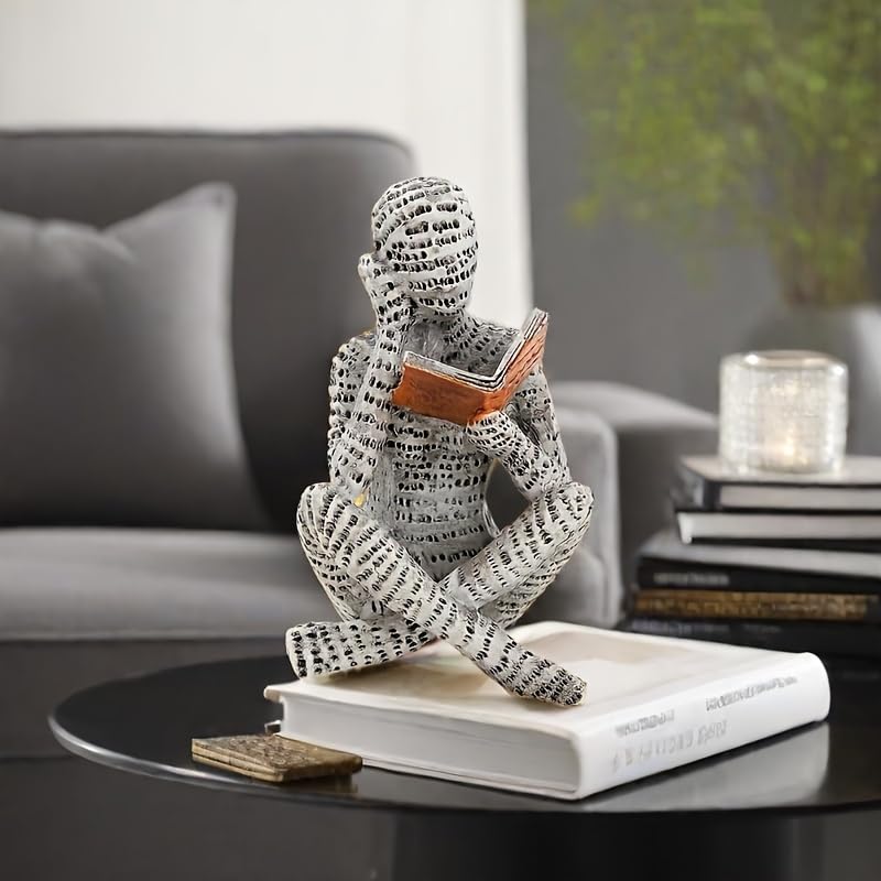 Figura de leitura abstrata moderna, decoração de casa exclusiva para quarto, mesa, escritório para amigos