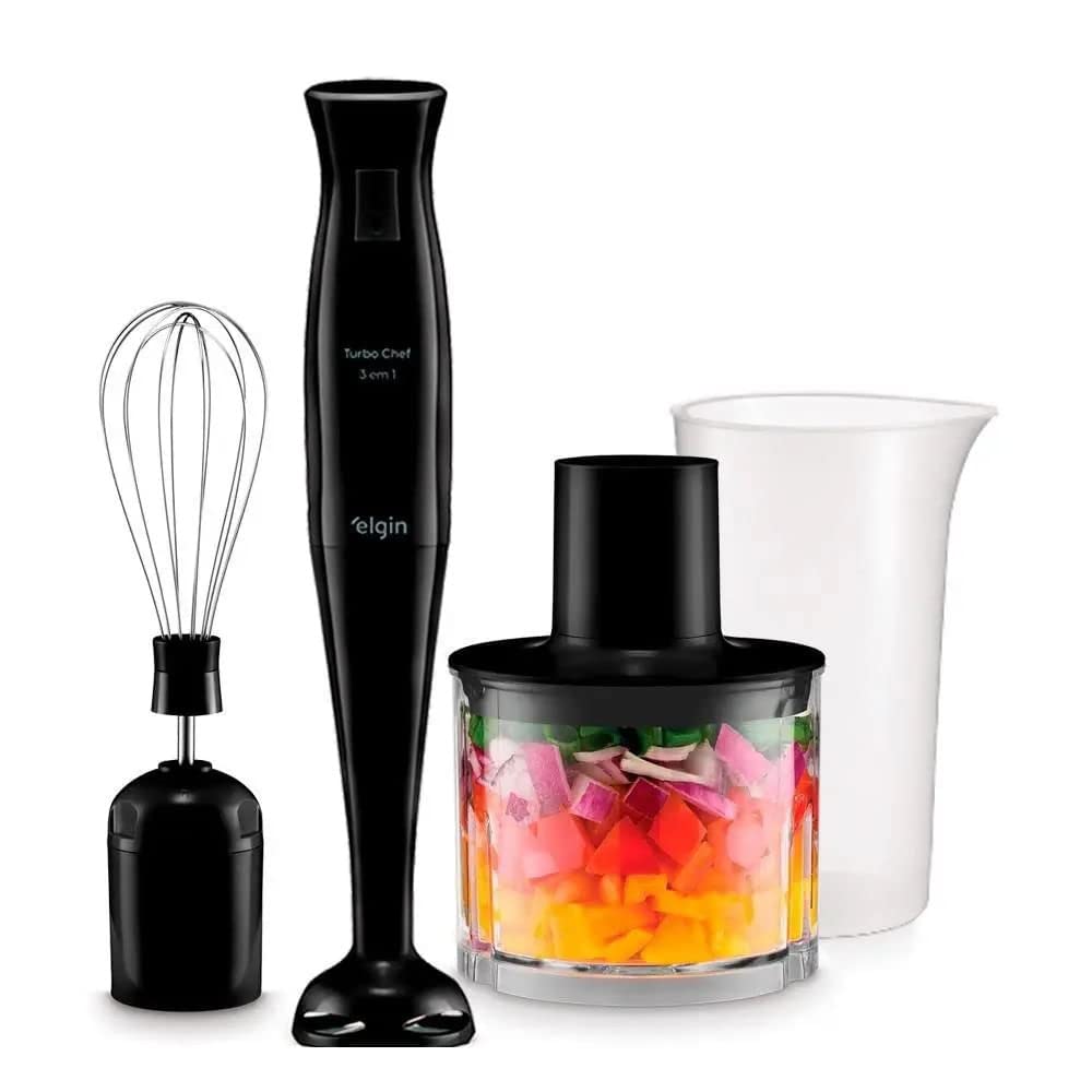 Mixer Vertical Turbo Chef Elgin 3 em 1 200W Preto 110v