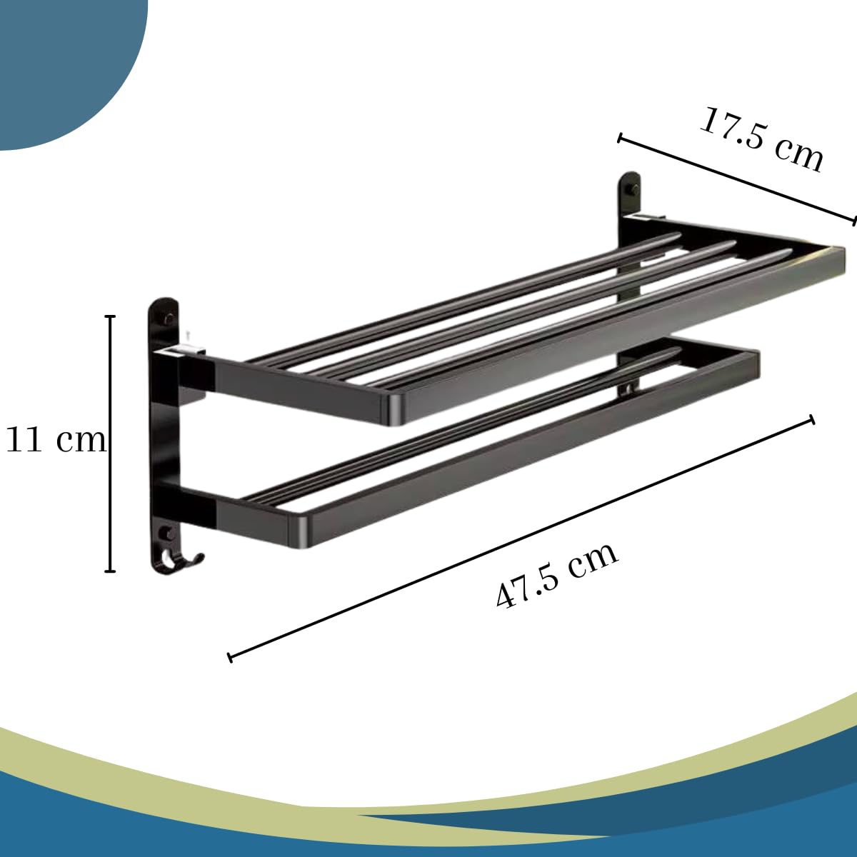 Toalheiro, Porta-Toalhas, Suporte Reforçado Dobrável 90° – Design Moderno e Versátil para Banheiro e Qualquer Ambiente da Casa