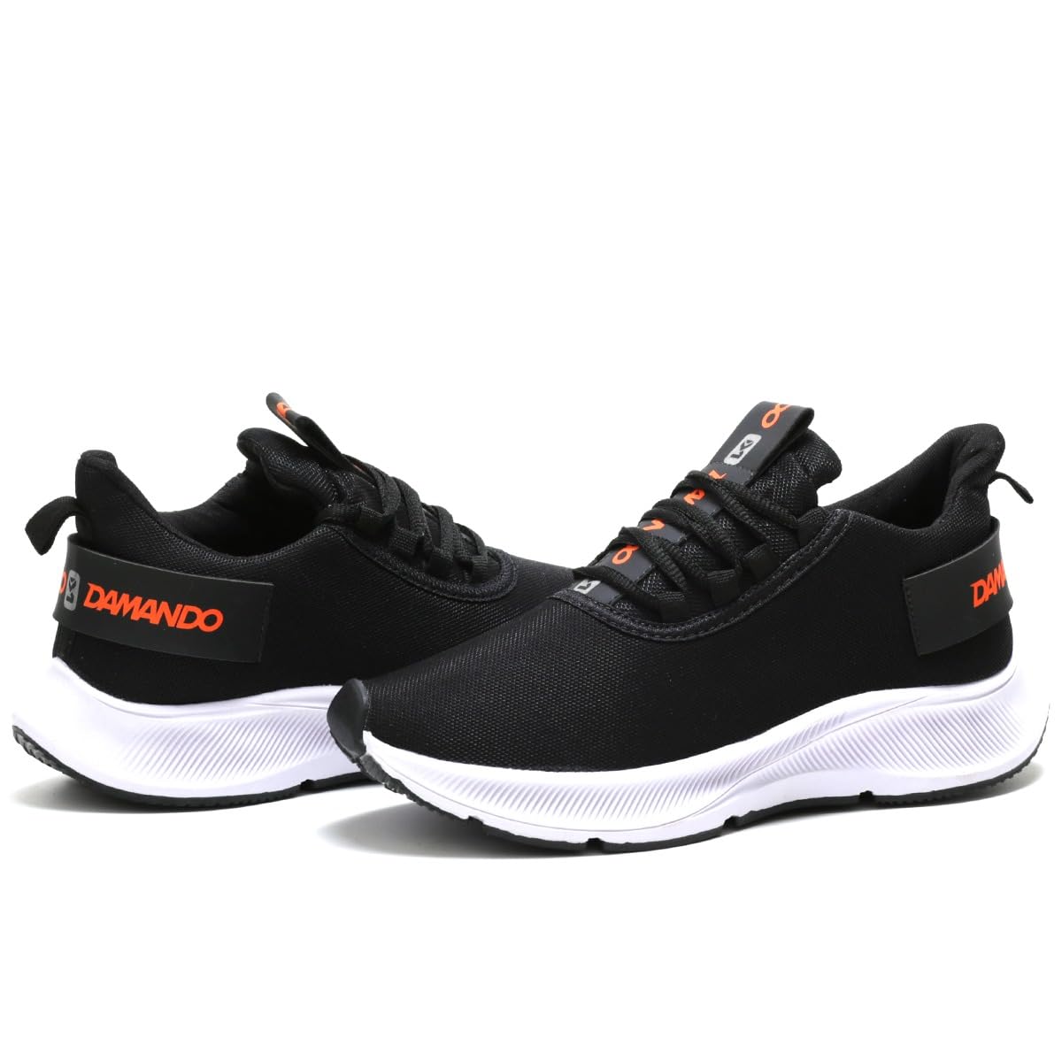Tênis Masculino para Corrida, Caminhada e Academia, Preto/Branco (Preto/Laranja, BR, Adulto, Numérico, 40)