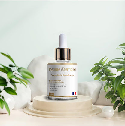 Sérum Facial Hidratante e Revitalizante Rejuvenescedor Beauté Éternelle 30 ml com Ácido Hialurônico (Aloe Vera, Óleo de Semente de Uva, D-panthenol, Vitamina E)