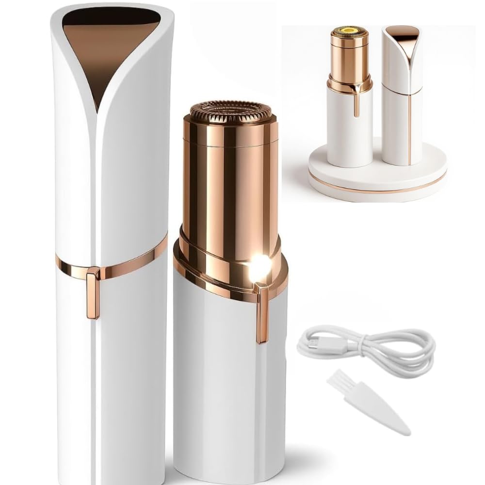 Depilador Facial Feminino Portátil Zero Incômodo com Luz LED Recarregável USB Removedor Pelos Batom Para Buço Sobrancelhas e Rosto com Precisão e Suavidade Sem Dor