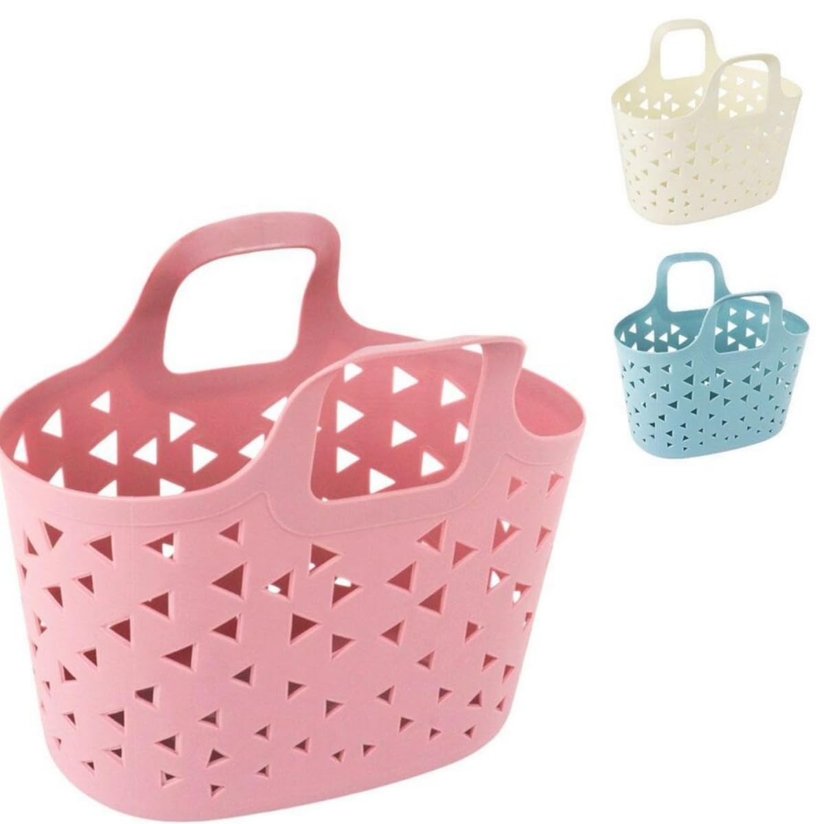 kit 2 Cestos Organizador Plástico,casa,cozinha 16,5cm e Alça Color