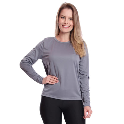 Kit 2 Camisetas Feminina Manga Longa Proteção Solar UV 50 (G, Rosa, Cinza)