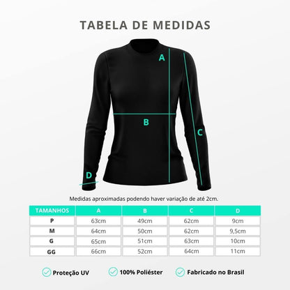 Kit 2 Camisetas Feminina Manga Longa Proteção Solar UV 50 (G, Rosa, Cinza)