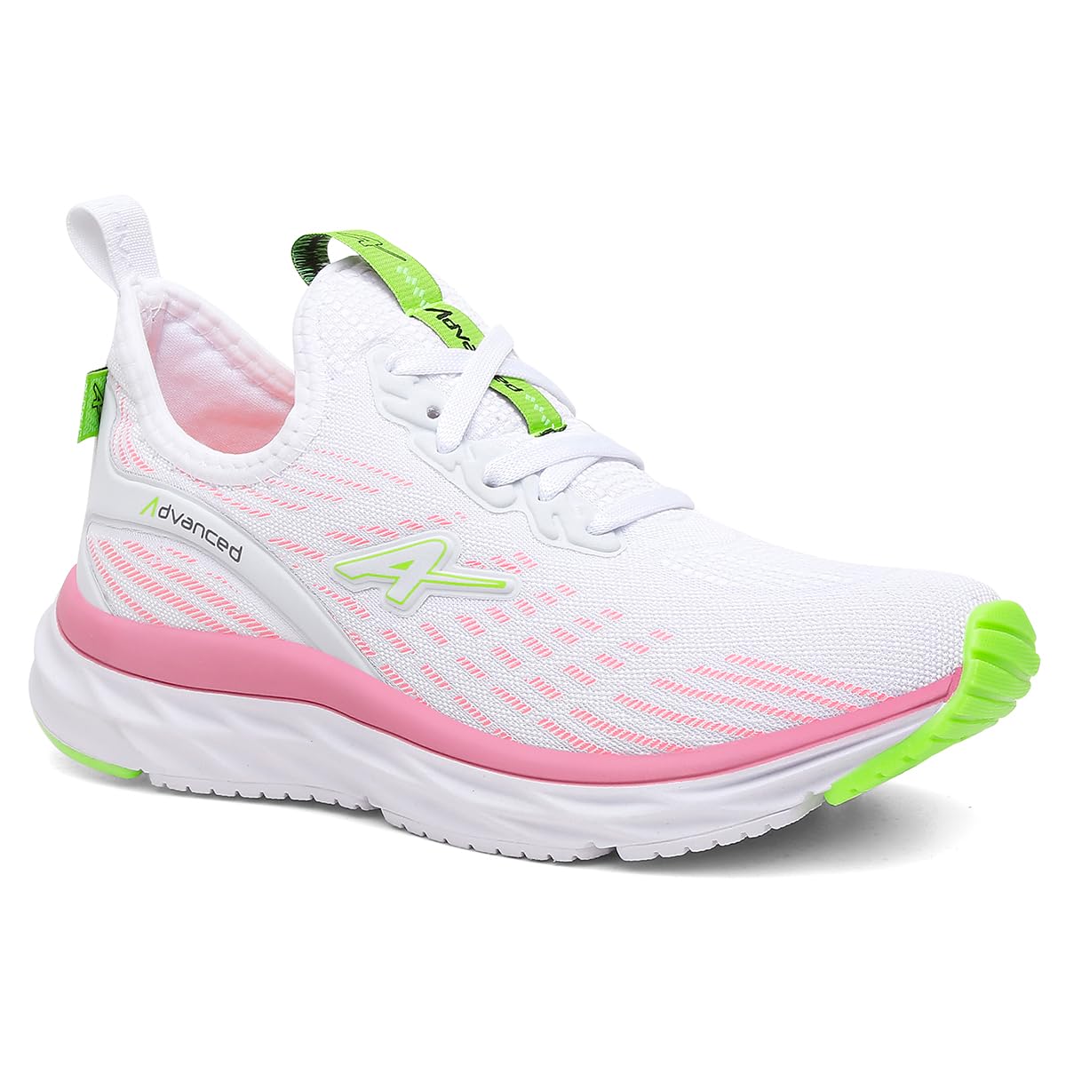 Tênis Feminino Corrida Advanced PRO Run Ultra Leve Caminhada Academia Cor:Branco-Rosa;Genero:Feminino;Tamanho:34