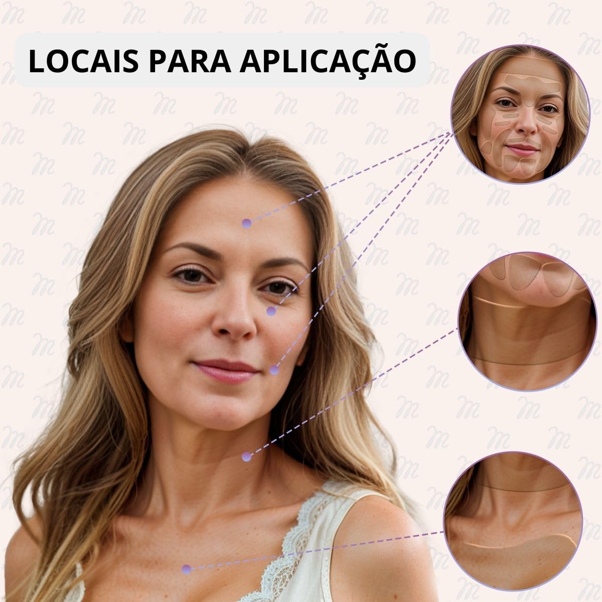 Kit Adesivo Anti Rugas em Silicone para Rosto, Colo e Pescoço, 18 Peças, Reutilizável e Lavável, Skin Care