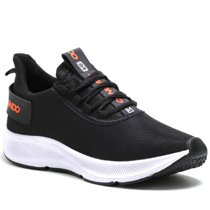 Tênis Masculino para Corrida, Caminhada e Academia, Preto/Branco (Preto/Laranja, BR, Adulto, Numérico, 40)