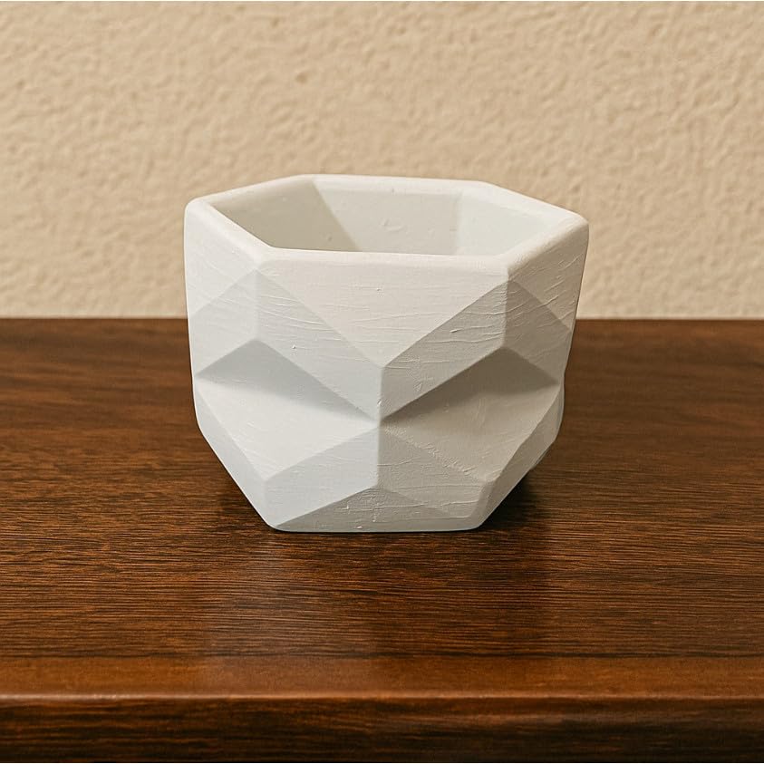 Vasinhos Decorativos com Cactos e Plantas Artificiais - Gesso e Design Moderno(KIT 4 VASINHOS)