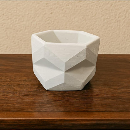 Vasinhos Decorativos com Cactos e Plantas Artificiais - Gesso e Design Moderno(KIT 4 VASINHOS)