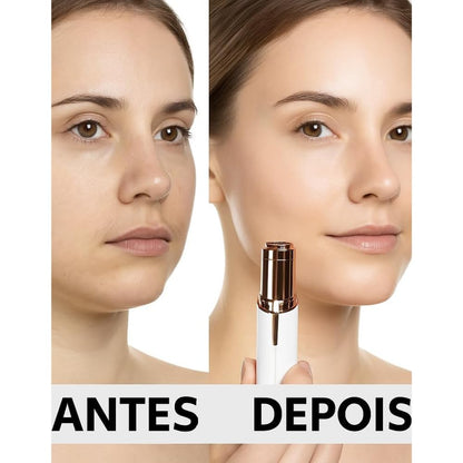 Depilador Facial Feminino Portátil Zero Incômodo com Luz LED Recarregável USB Removedor Pelos Batom Para Buço Sobrancelhas e Rosto com Precisão e Suavidade Sem Dor
