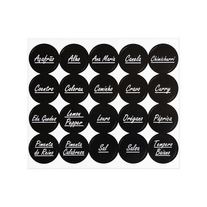 Kit 6 Potes Herméticos Mini Block Plasnorthon 260 ml Porta Temperos Para Cozinha e Bancada Com Suporte em Acrílico