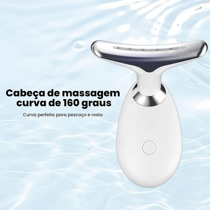 Massageador Facial 3 Modos Pescoço Tratamento Terapia Recarregável