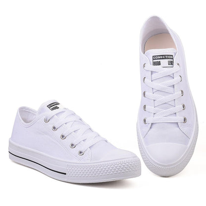 Tenis Casual Feminino Cano Baixo Branco Moda Leve (37/38, Branco)