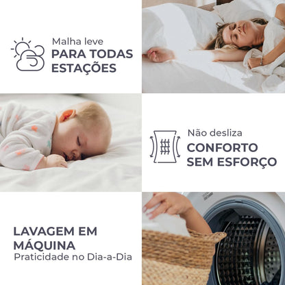 Decolab Jogo de Lençol Malha 100% Algodão Extra Macio - Roupa De Cama Antiácaro, Inclui Lençol Com Elástico (Forro) E Fronhas (Azul-marinho, Solteiro Simples)