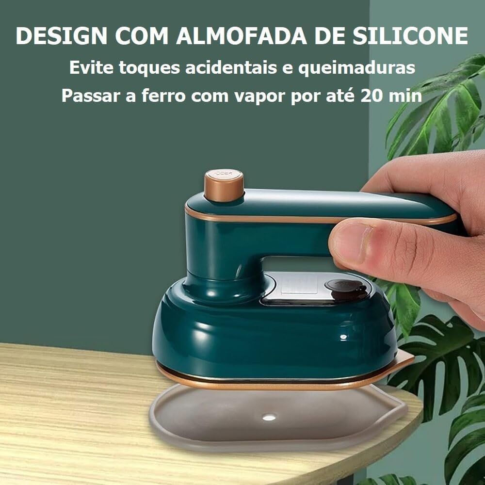 Mini Ferro de Passar Roupa a Vapor SmartPress Portátil e Compacto, Bivolt, Com Borrifador, Leve, Ideal para Viagens, Mala e Mochila – Vapor Seco e Úmido