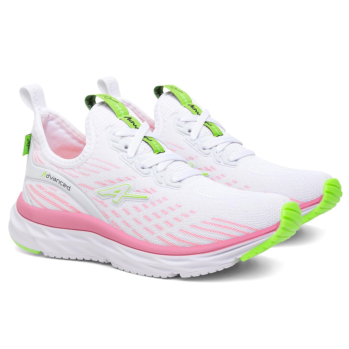 Tênis Feminino Corrida Advanced PRO Run Ultra Leve Caminhada Academia Cor:Branco-Rosa;Genero:Feminino;Tamanho:34
