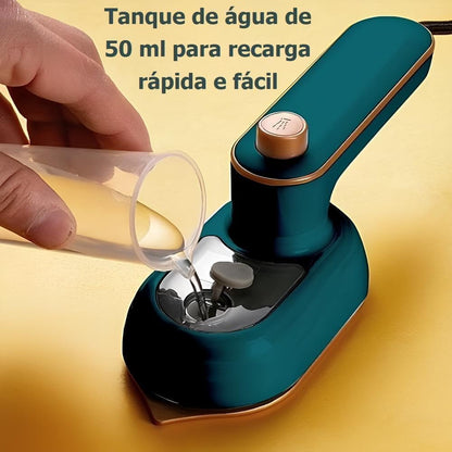 Mini Ferro de Passar Roupa a Vapor SmartPress Portátil e Compacto, Bivolt, Com Borrifador, Leve, Ideal para Viagens, Mala e Mochila – Vapor Seco e Úmido
