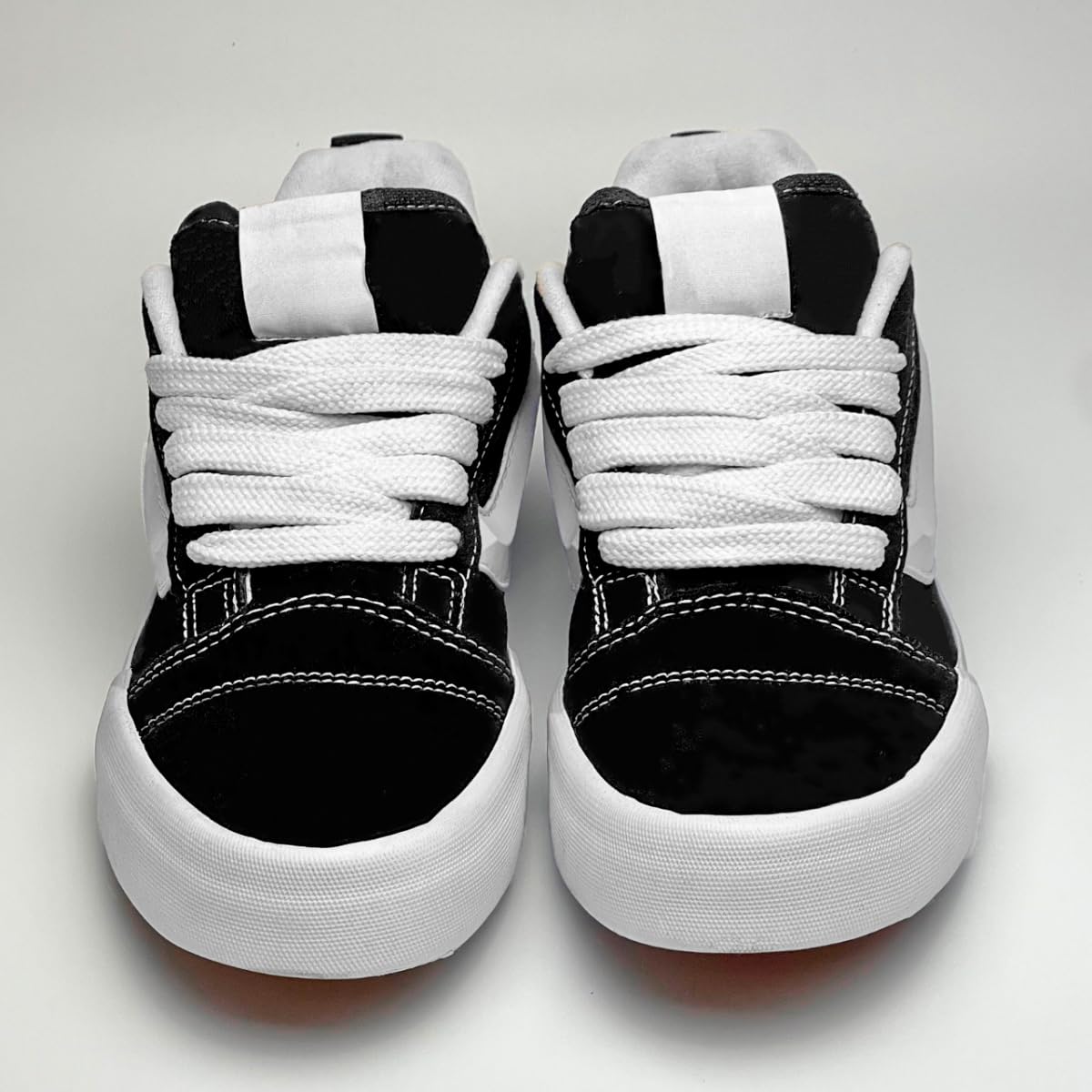 Tenis Casual Feminino Masculino Academia Skatista Knu Orks Confortavel (Preto Branco, BR, Adulto, Numérico, 41)