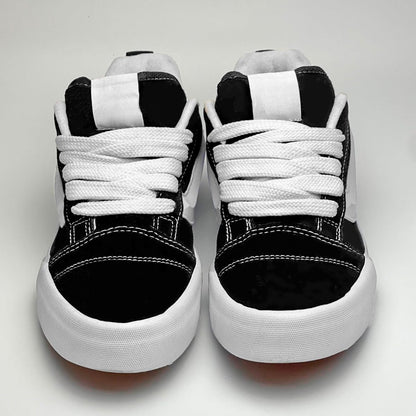 Tenis Casual Feminino Masculino Academia Skatista Knu Orks Confortavel (Preto Branco, BR, Adulto, Numérico, 41)