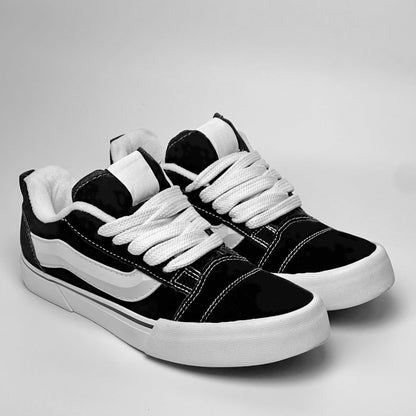 Tenis Casual Feminino Masculino Academia Skatista Knu Orks Confortavel (Preto Branco, BR, Adulto, Numérico, 41)