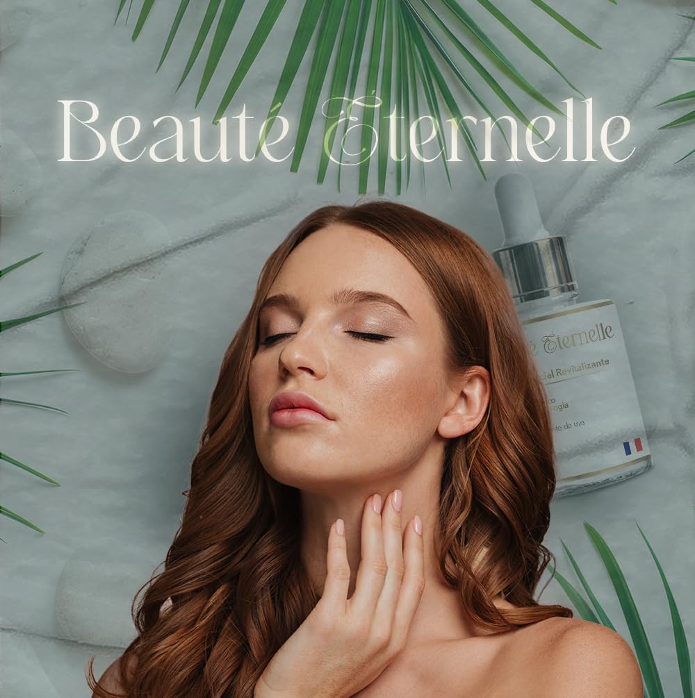 Sérum Facial Hidratante e Revitalizante Rejuvenescedor Beauté Éternelle 30 ml com Ácido Hialurônico (Aloe Vera, Óleo de Semente de Uva, D-panthenol, Vitamina E)