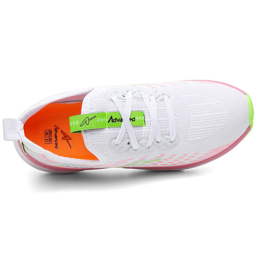 Tênis Feminino Corrida Advanced PRO Run Ultra Leve Caminhada Academia Cor:Branco-Rosa;Genero:Feminino;Tamanho:34