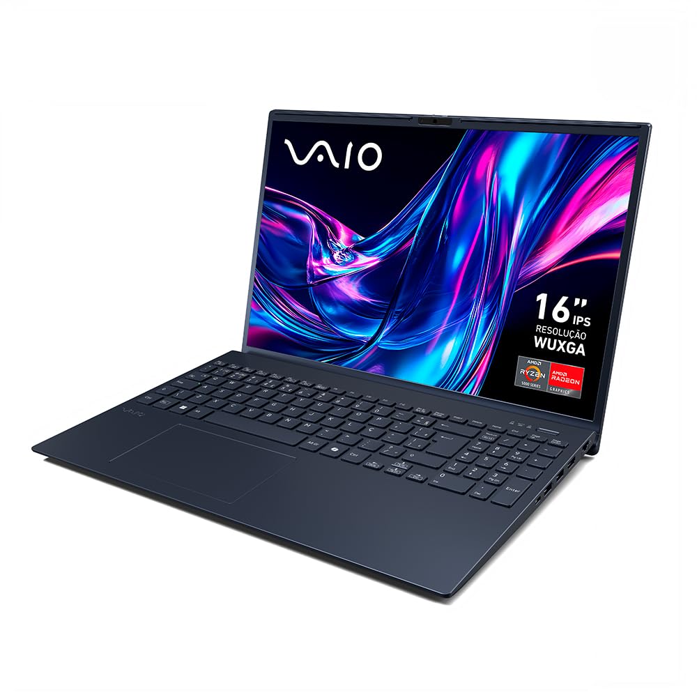 Notebook VAIO FE16 AMD® Ryzen 7-5825U Linux 32GB RAM 512GB SSD 16" IPS WUXGA Antirreflexo - Cinza Grafite