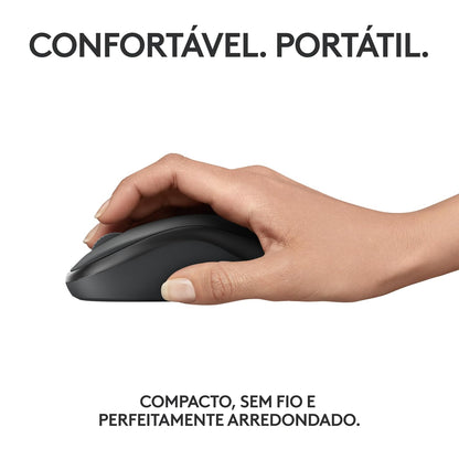 Mouse Sem Fio Logitech M240 com Conexão Bluetooth, Clique Silencioso, Design Ambidestro Compacto, Bateria de 18 Meses, Compatível com Windows, macOS, ChromeOS - Preto