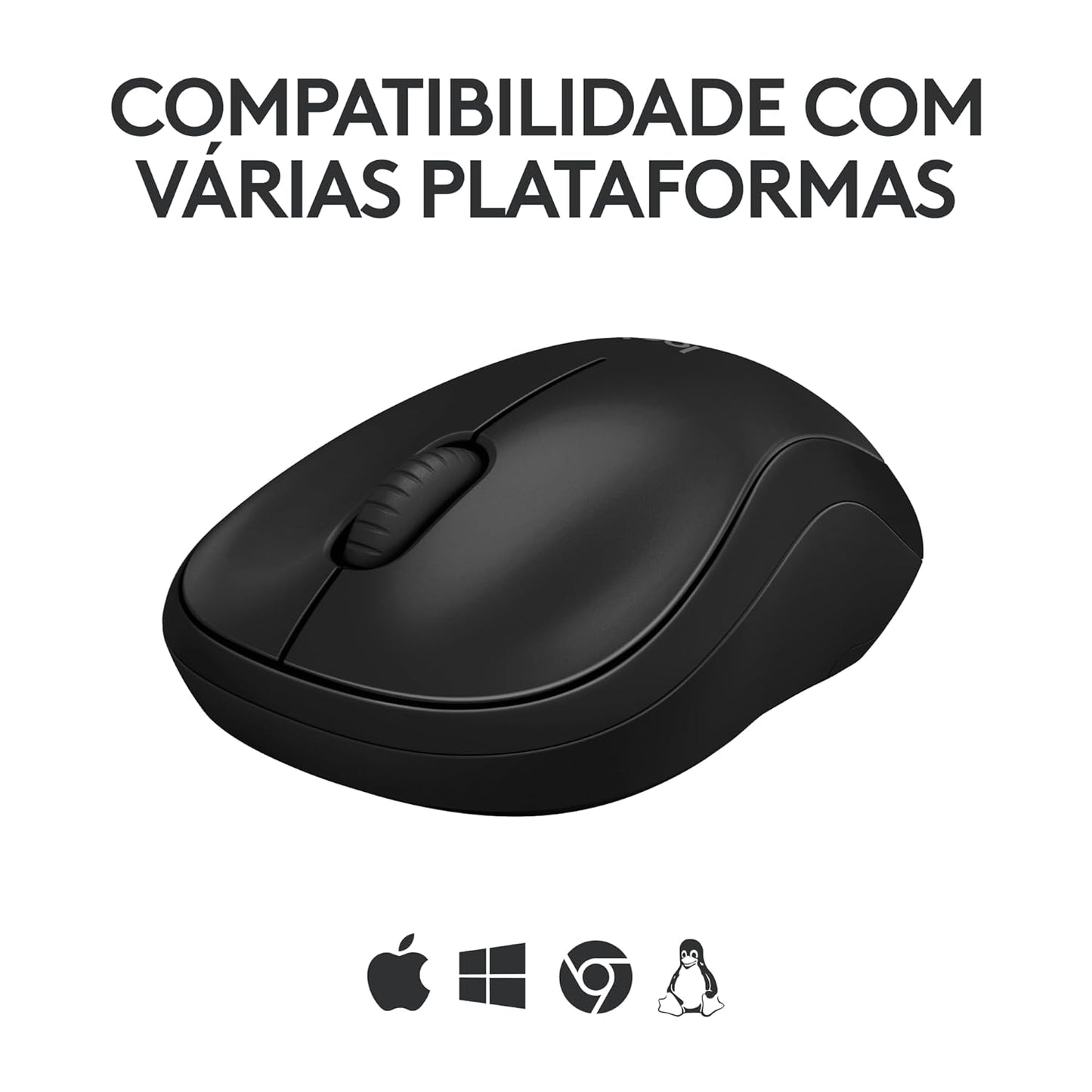 Mouse Sem Fio Logitech M240 com Conexão Bluetooth, Clique Silencioso, Design Ambidestro Compacto, Bateria de 18 Meses, Compatível com Windows, macOS, ChromeOS - Preto