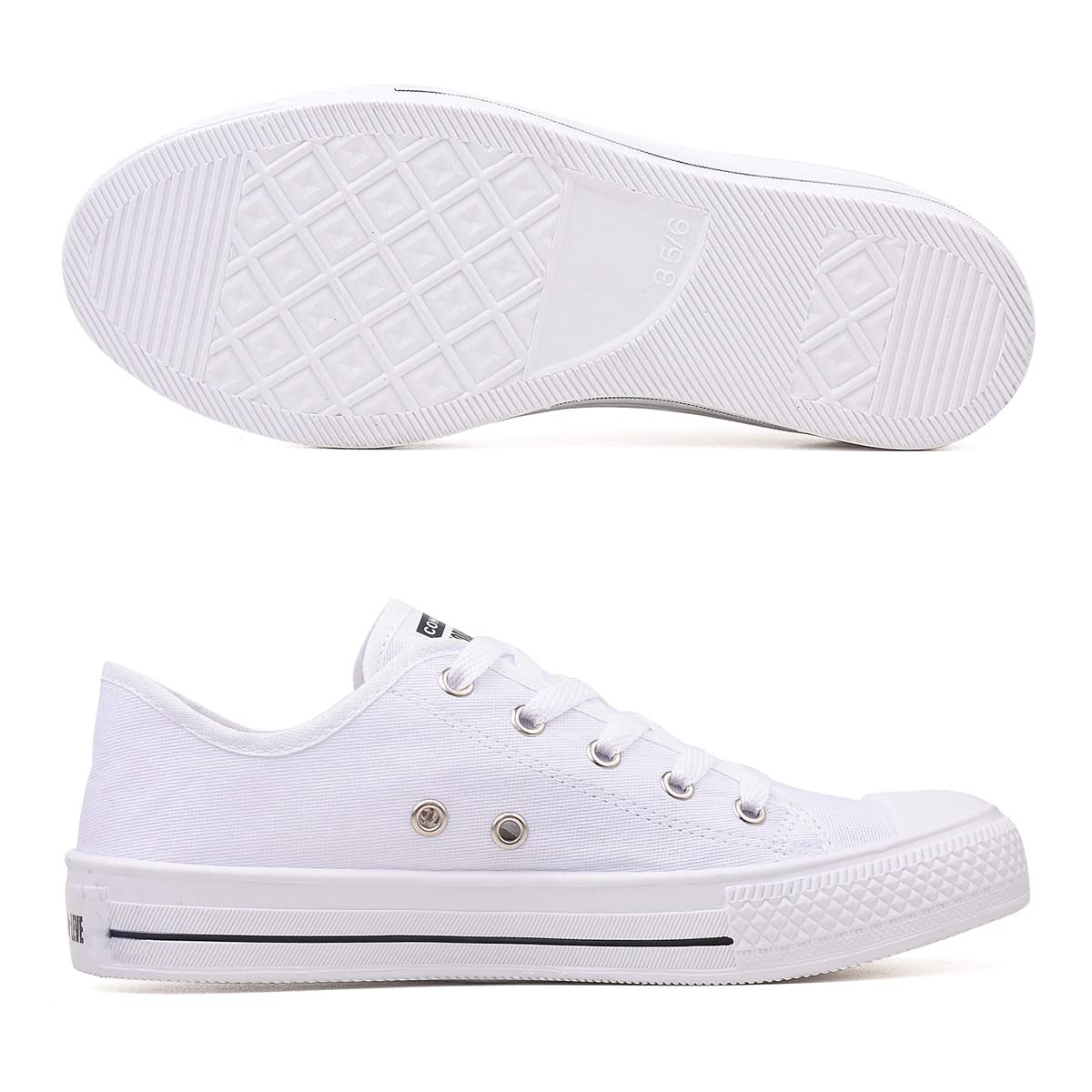 Tenis Casual Feminino Cano Baixo Branco Moda Leve (37/38, Branco)