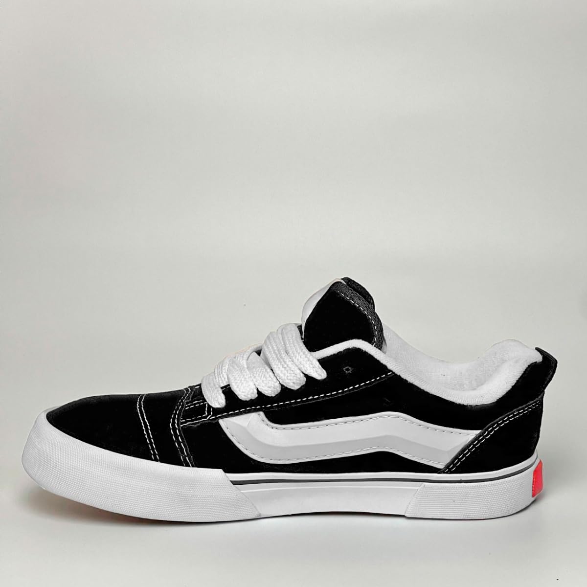 Tenis Casual Feminino Masculino Academia Skatista Knu Orks Confortavel (Preto Branco, BR, Adulto, Numérico, 41)