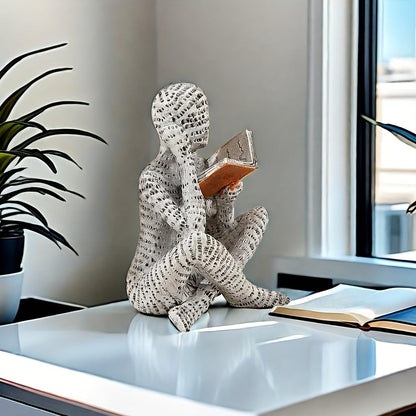Figura de leitura abstrata moderna, decoração de casa exclusiva para quarto, mesa, escritório para amigos
